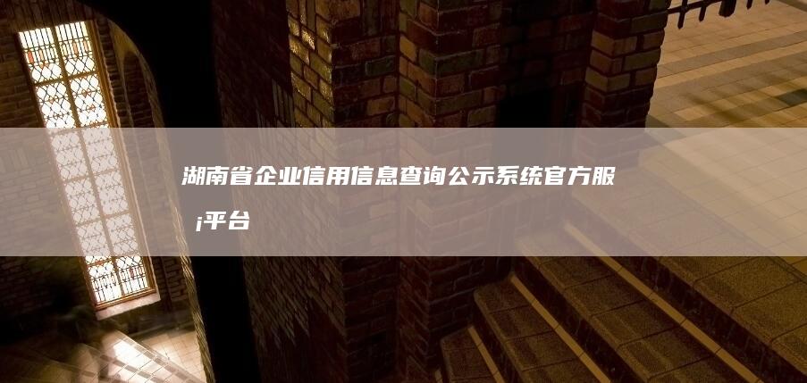 湖南省企业信用信息查询公示系统官方服务平台